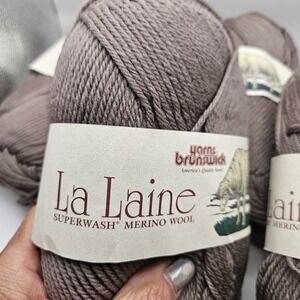 5- Rare Discontinued Brunswick Yarns La Laine Superwash Merino Wool Taupe